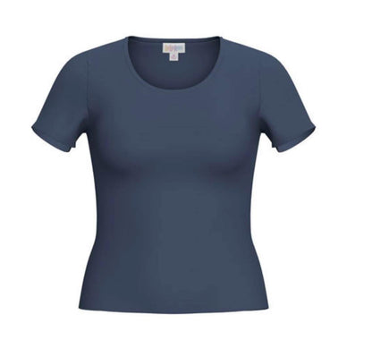 LuLaRoe Lani Scoop Neck Top - Solid Denim Blue