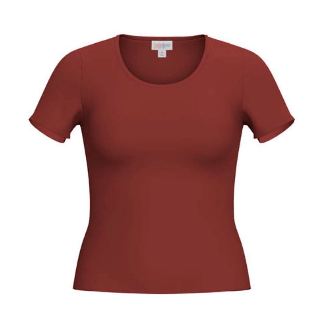 LuLaRoe Lani Scoop Neck Top - Solid Crimson Red