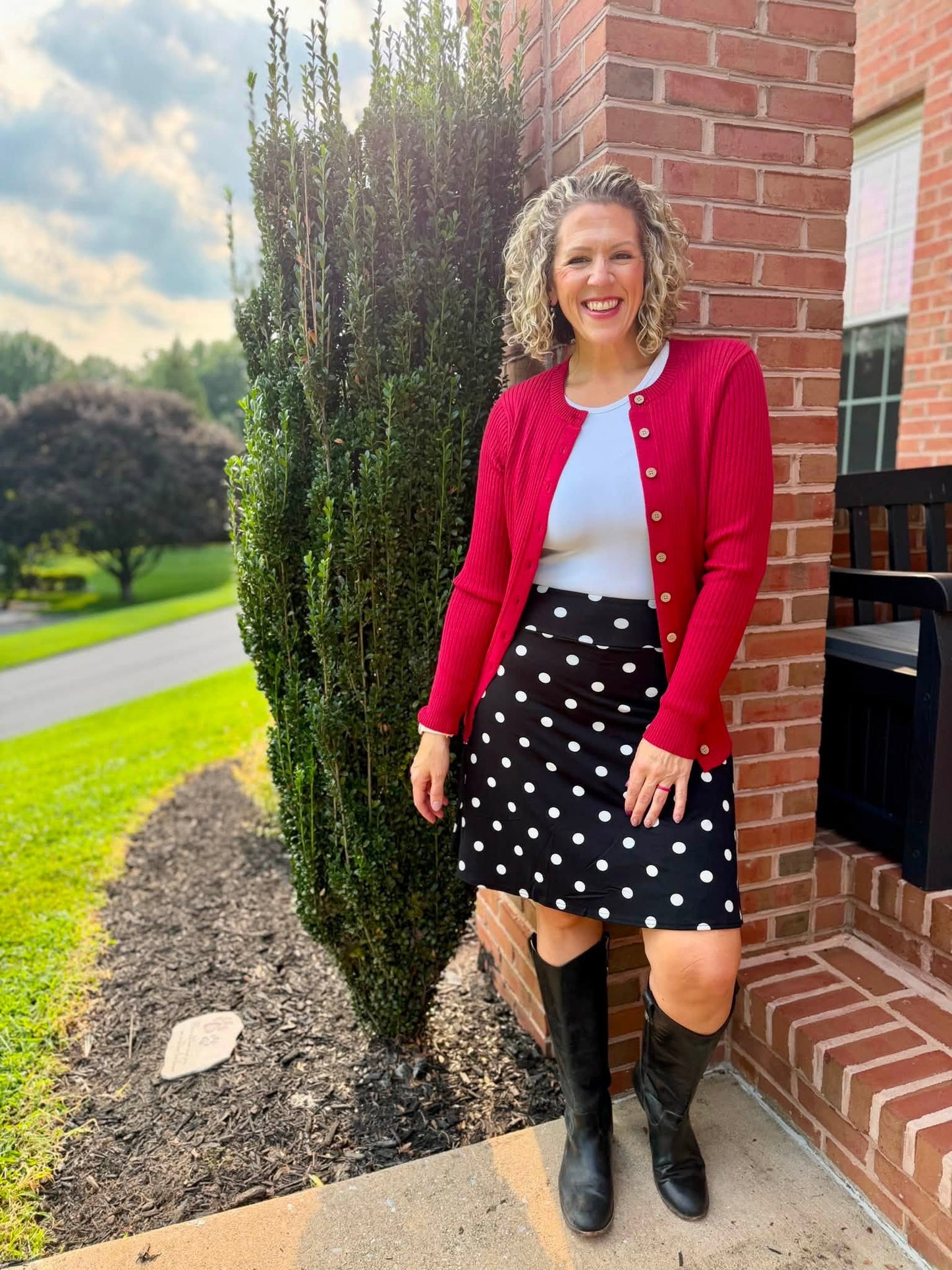 LuLaRoe Eileen Skort - Black & White Polka Dot