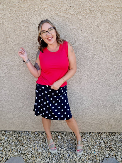 LuLaRoe Eileen Skort - Black & White Polka Dot