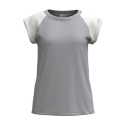 LuLaRoe Ashley Raglan T - Heather Gray & Ivory