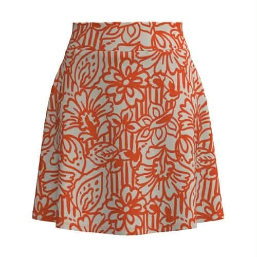 LuLaRoe LuLaRoe Eileen Skort - Poppy Coral Garden Sketch 