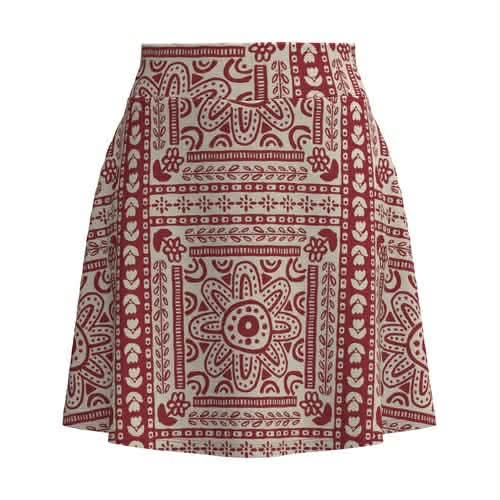 LuLaRoe LuLaRoe Eileen Skort - Rustic Red Boho Mosaic 