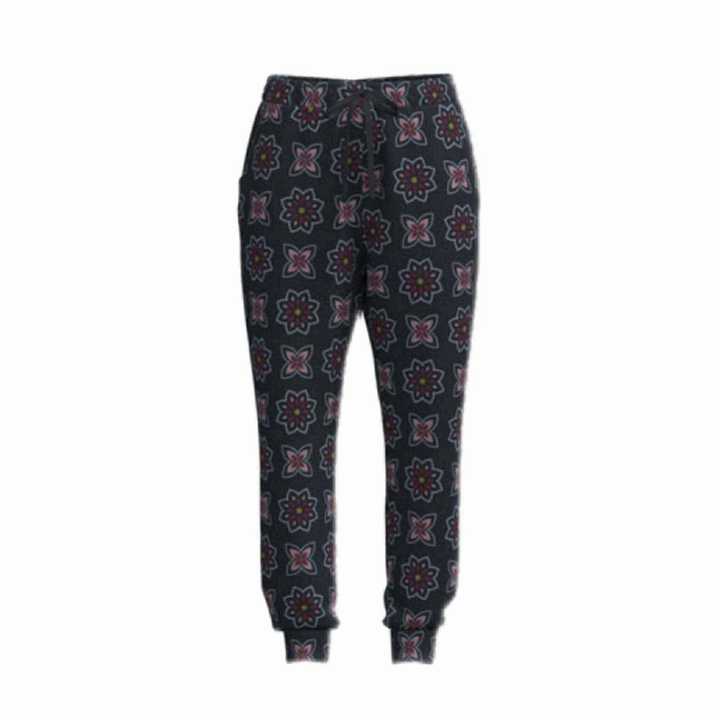 LuLaRoe Boyfriend Jogger - Black Boho Floral Geo