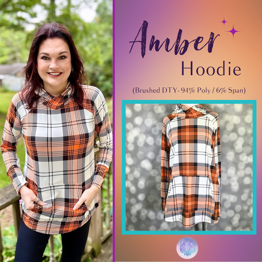 LuLaRoe Halloween 2025 - Amber Hoodie - Pumpkin Patch Plaid
