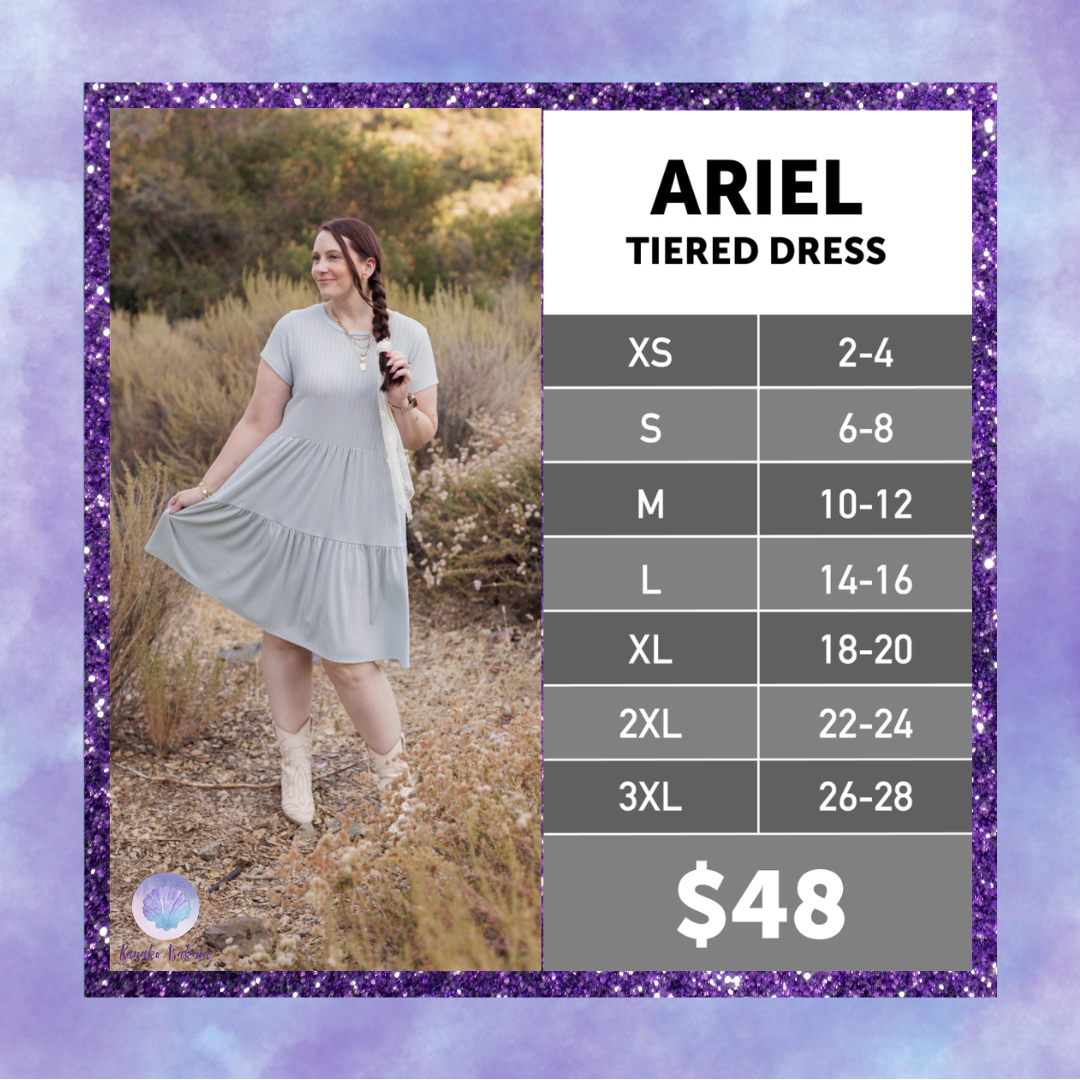LuLaRoe Ariel Tiered Dress - Solid Blush Petal