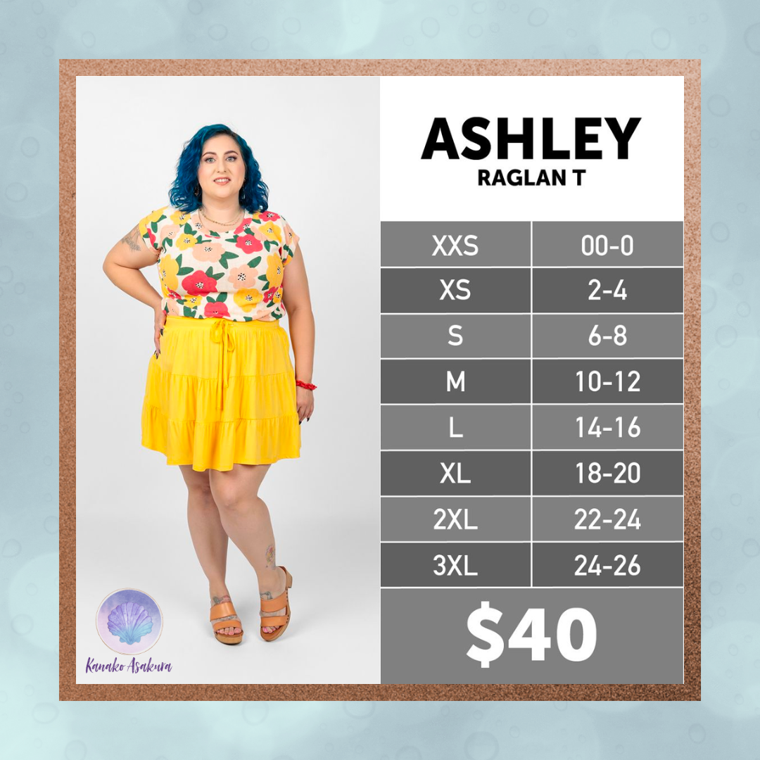LuLaRoe Ashley Raglan T - Berry Blossom