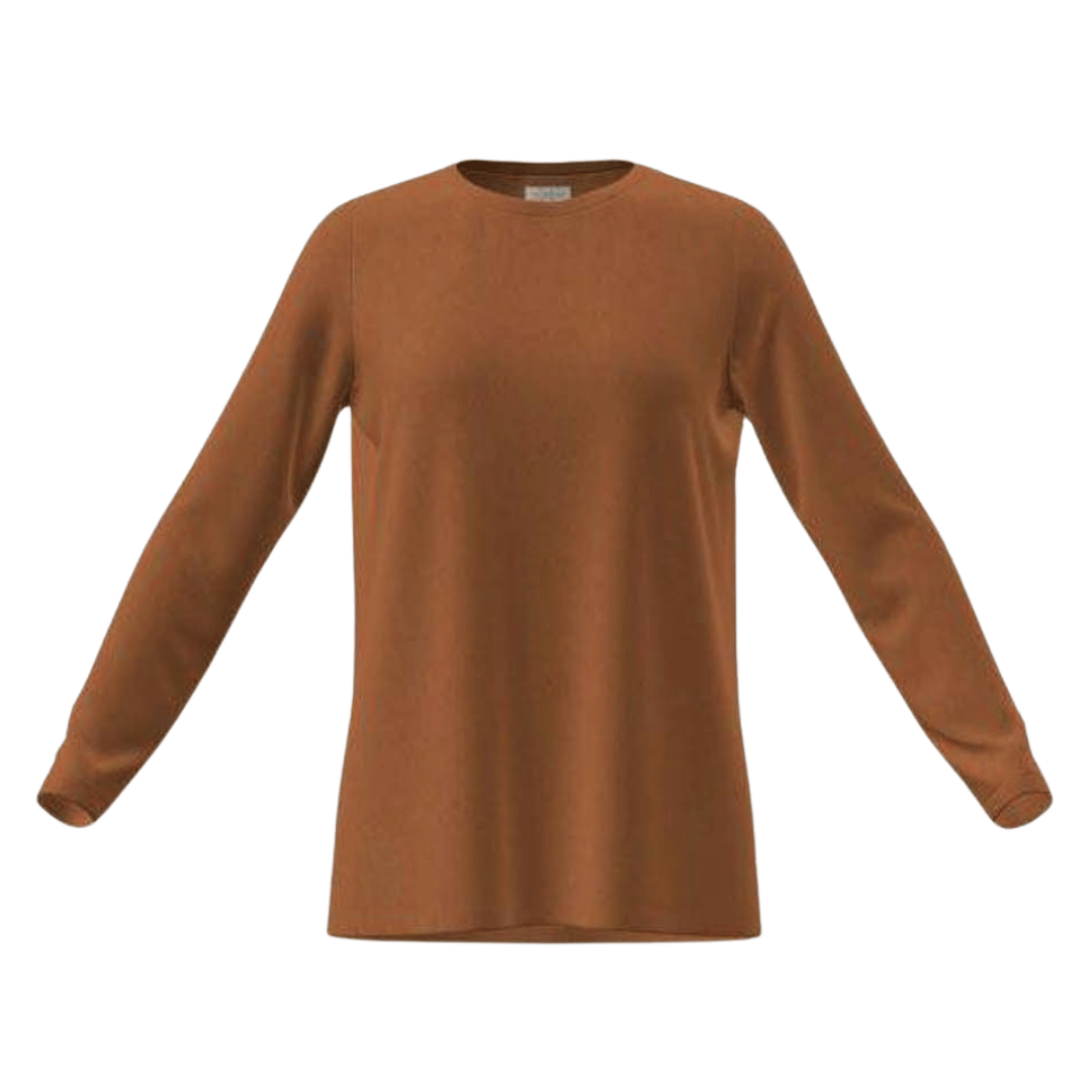 LuLaRoe Sharon Long Sleeve Top - Solid Burnt Orange - front view