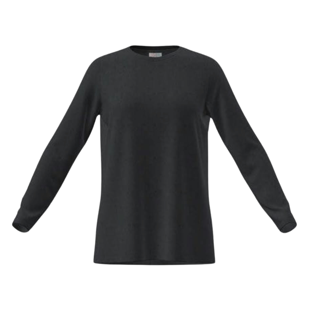 LuLaRoe Sharon Long Sleeve Top - Solid Black - front view