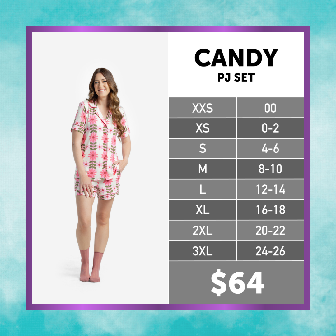 LuLaRoe Candy PJ Set - Orchid Garden Sketch