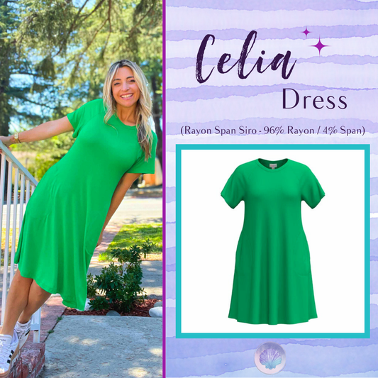 LuLaRoe LuLaRoe Celia Dress - Solid Green 