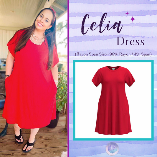 LuLaRoe LuLaRoe Celia Dress - Solid Crimson Red 