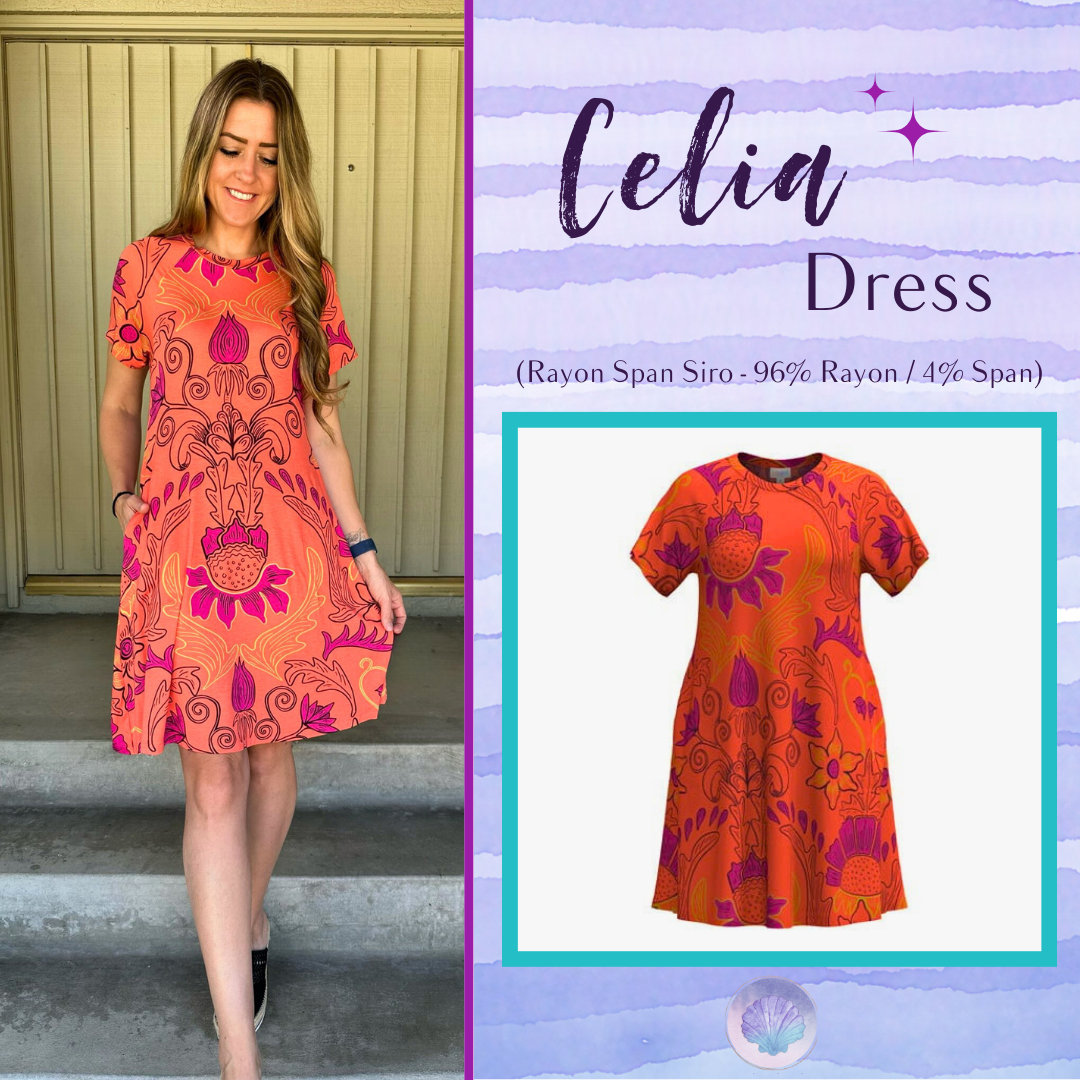 LuLaRoe LuLaRoe Celia Dress - Tropical Sunset Bloom 