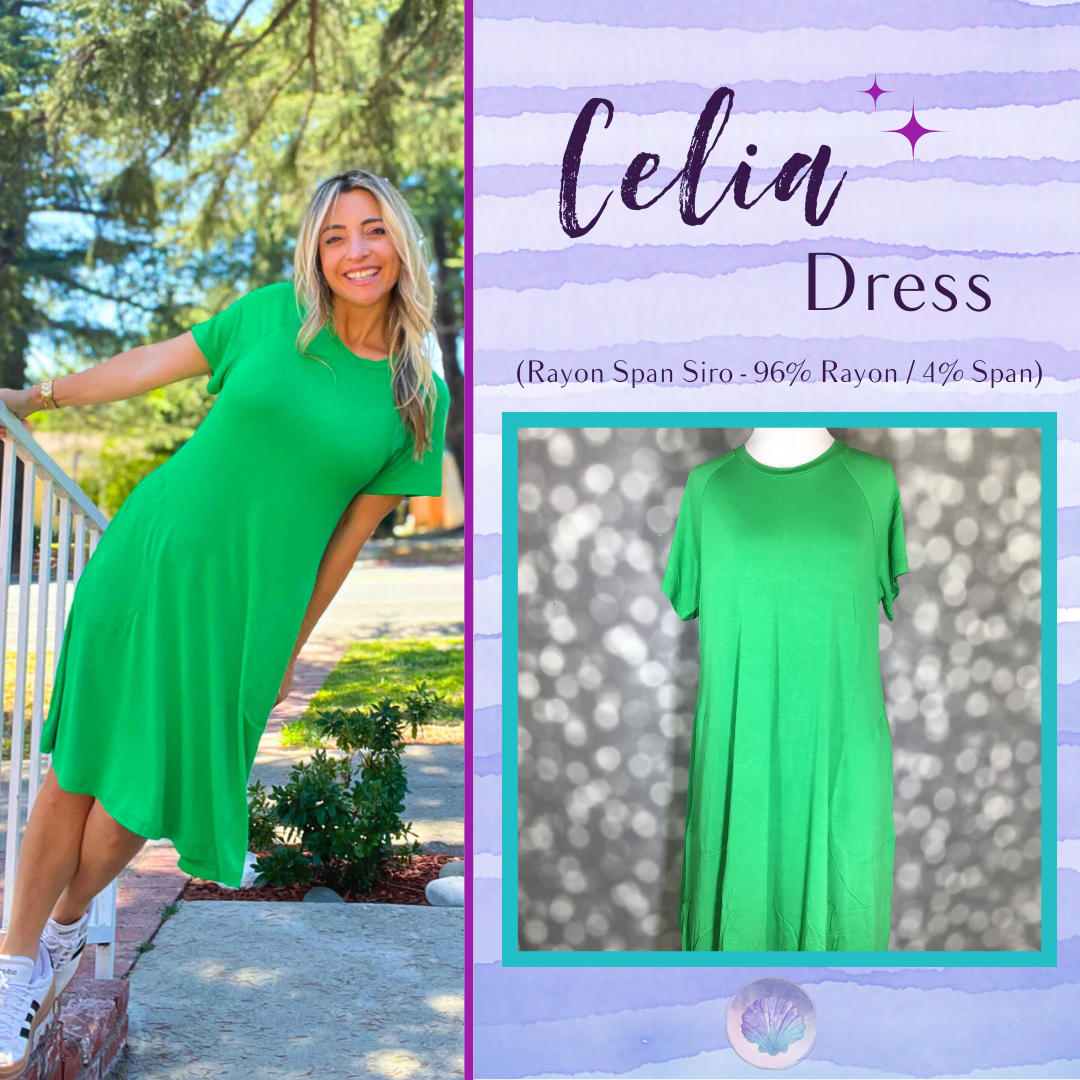 LuLaRoe Celia Dress - Solid Green