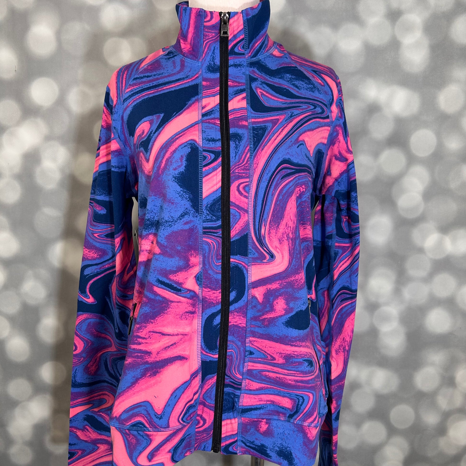 LuLaRoe LuLaRoe RISE Bold Yoga Jacket – Electric Tidal Marble 