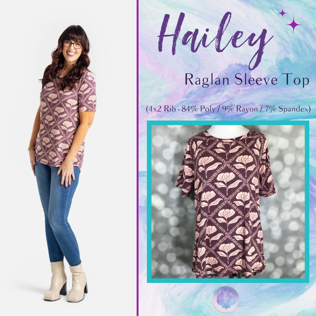 LuLaRoe Hailey Top - Mulberry Deco Floral