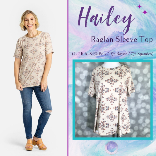 LuLaRoe Hailey Top - Sandstone Aztec Geo