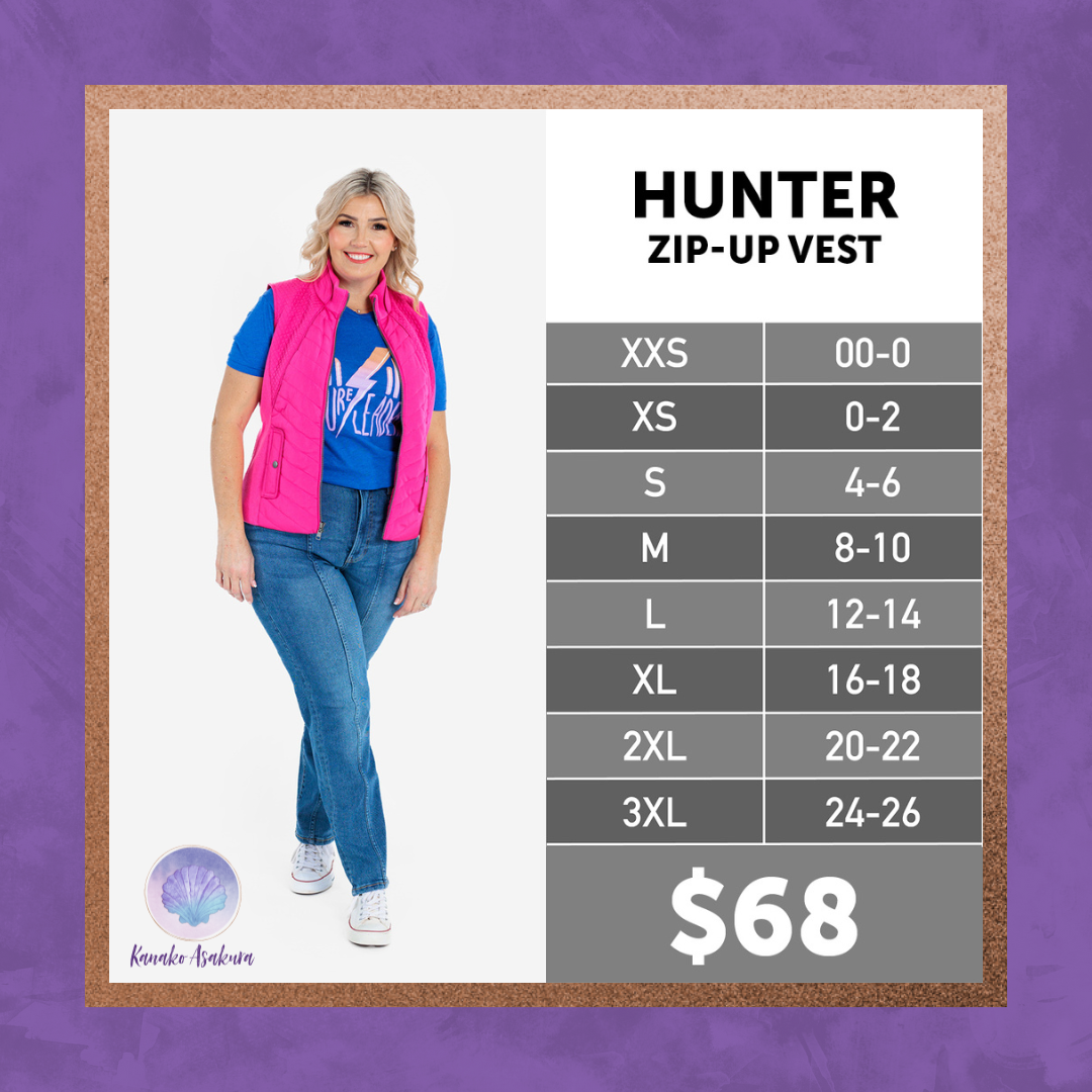 LuLaRoe LuLaRoe Hunter Zip-Up Vest – Solid Electric Citron 