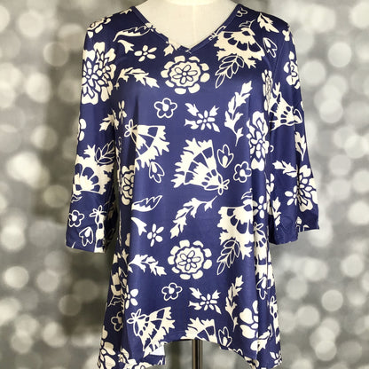 LuLaRoe LuLaRoe Eden Top - Indigo Bloom Silhouette Floral 