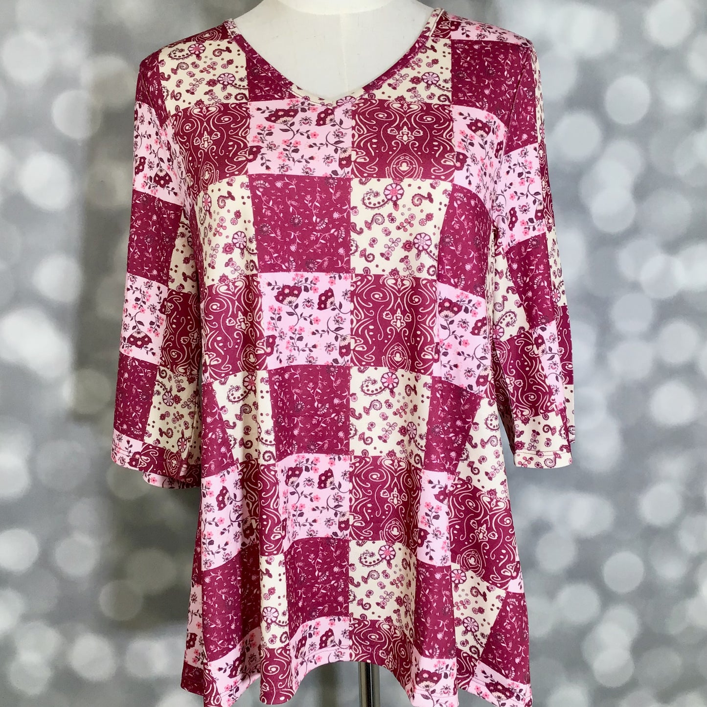 LuLaRoe LuLaRoe Eden Top - Vintage Rose Patchwork 