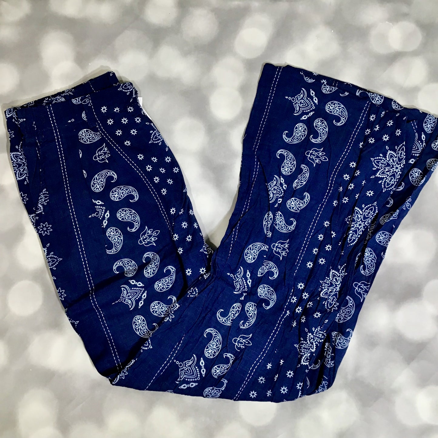 LuLaRoe LuLaRoe Pamela Trouser - Indigo Paisley Panel 