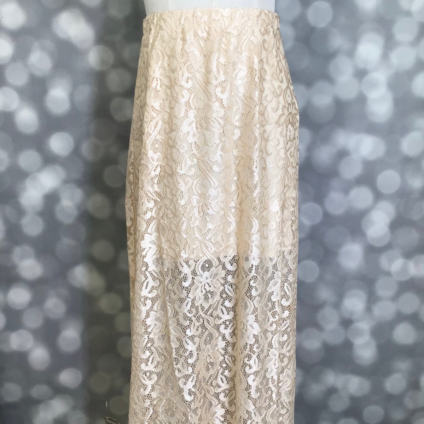 LuLaRoe LuLaRoe Tihane Lace Maxi Skirt - Solid Ivory Heirloom Lace 