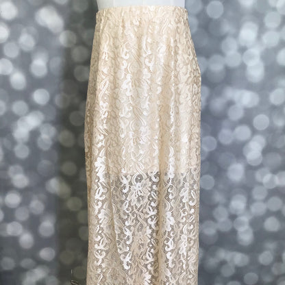LuLaRoe LuLaRoe Tihane Lace Maxi Skirt - Solid Ivory Heirloom Lace 