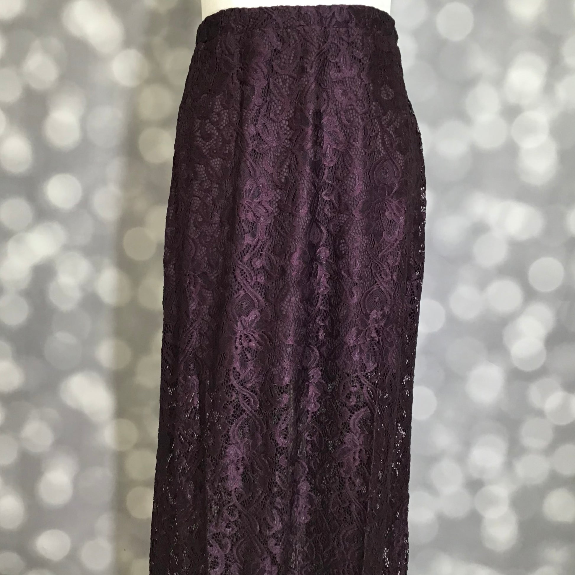 LuLaRoe LuLaRoe Tihane Lace Maxi Skirt - Solid Midnight Plum Lace 