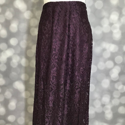 LuLaRoe LuLaRoe Tihane Lace Maxi Skirt - Solid Midnight Plum Lace 