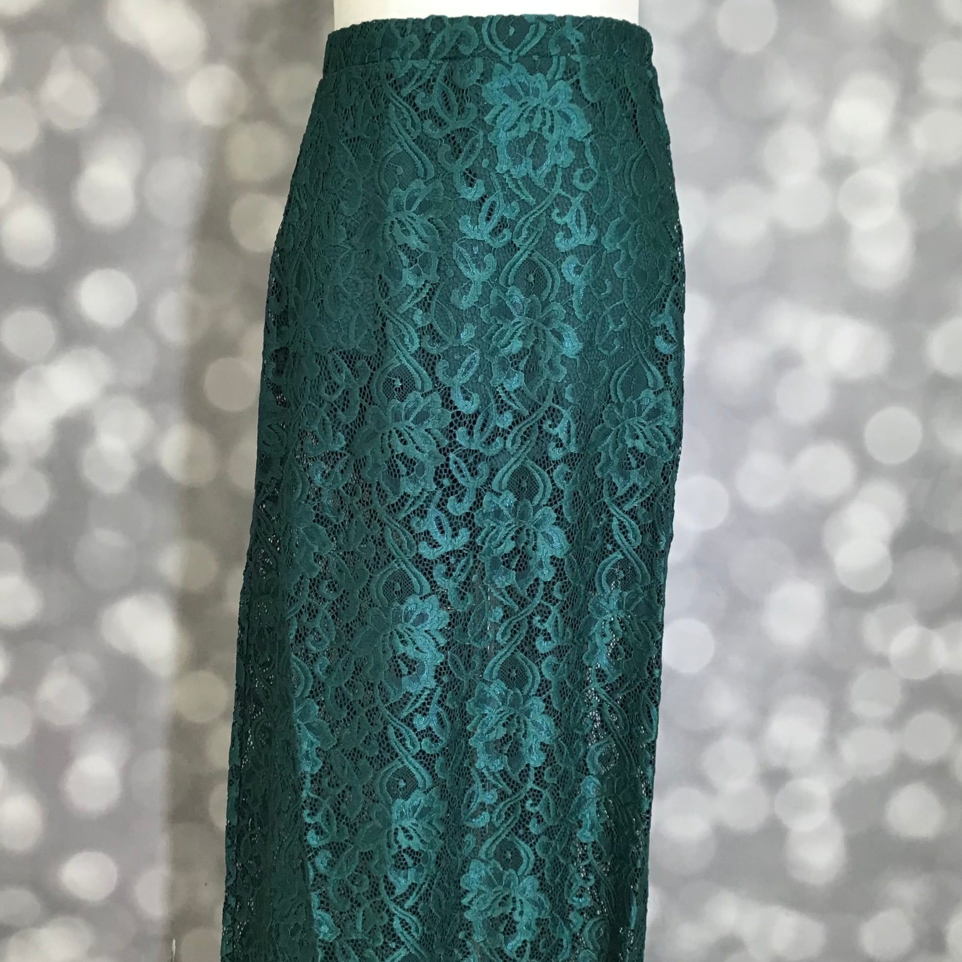 LuLaRoe LuLaRoe Tihane Lace Maxi Skirt - Solid Emerald Lace Elegance 