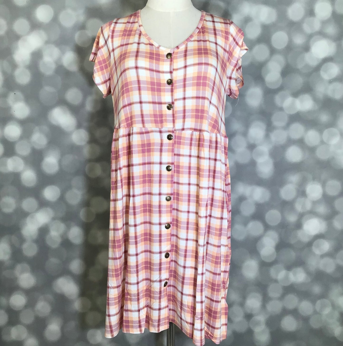 LuLaRoe LuLaRoe Heidi Dress - Blush Petal Plaid 