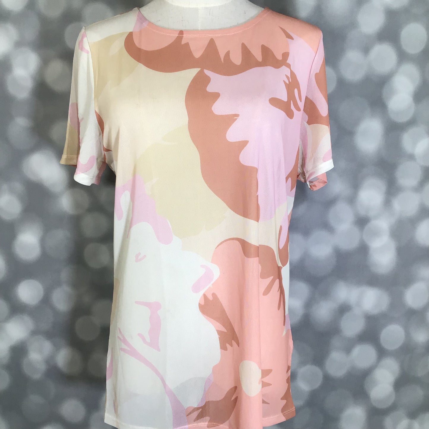 LuLaRoe LuLaRoe Miranda Mesh T - Blush Mirage Abstract 