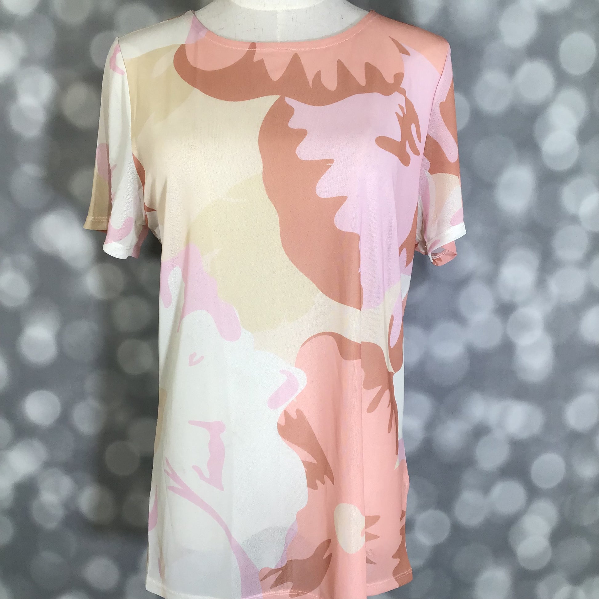 LuLaRoe LuLaRoe Miranda Mesh T - Blush Mirage Abstract 
