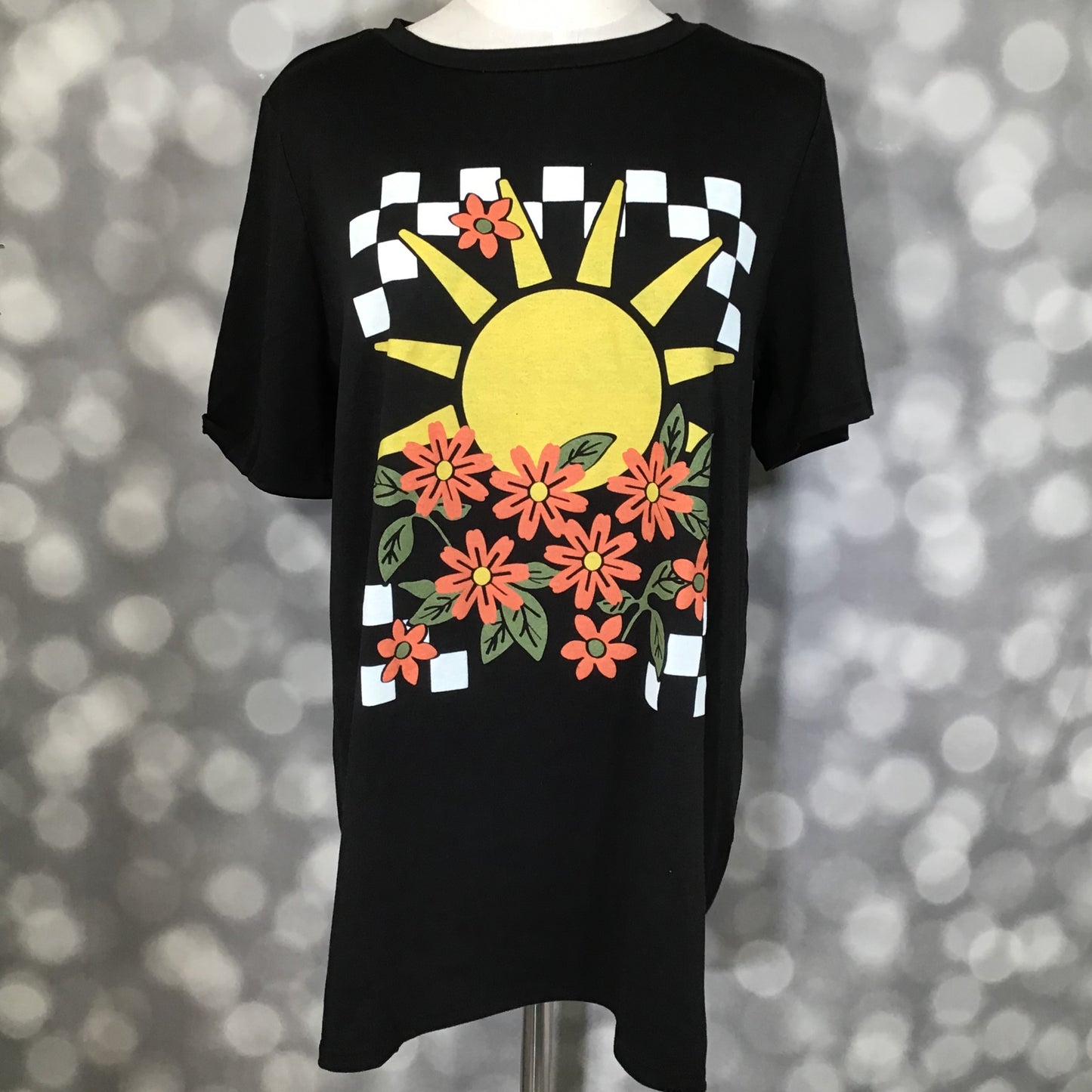 LuLaRoe Rivkah Top - Checkered Sunshine