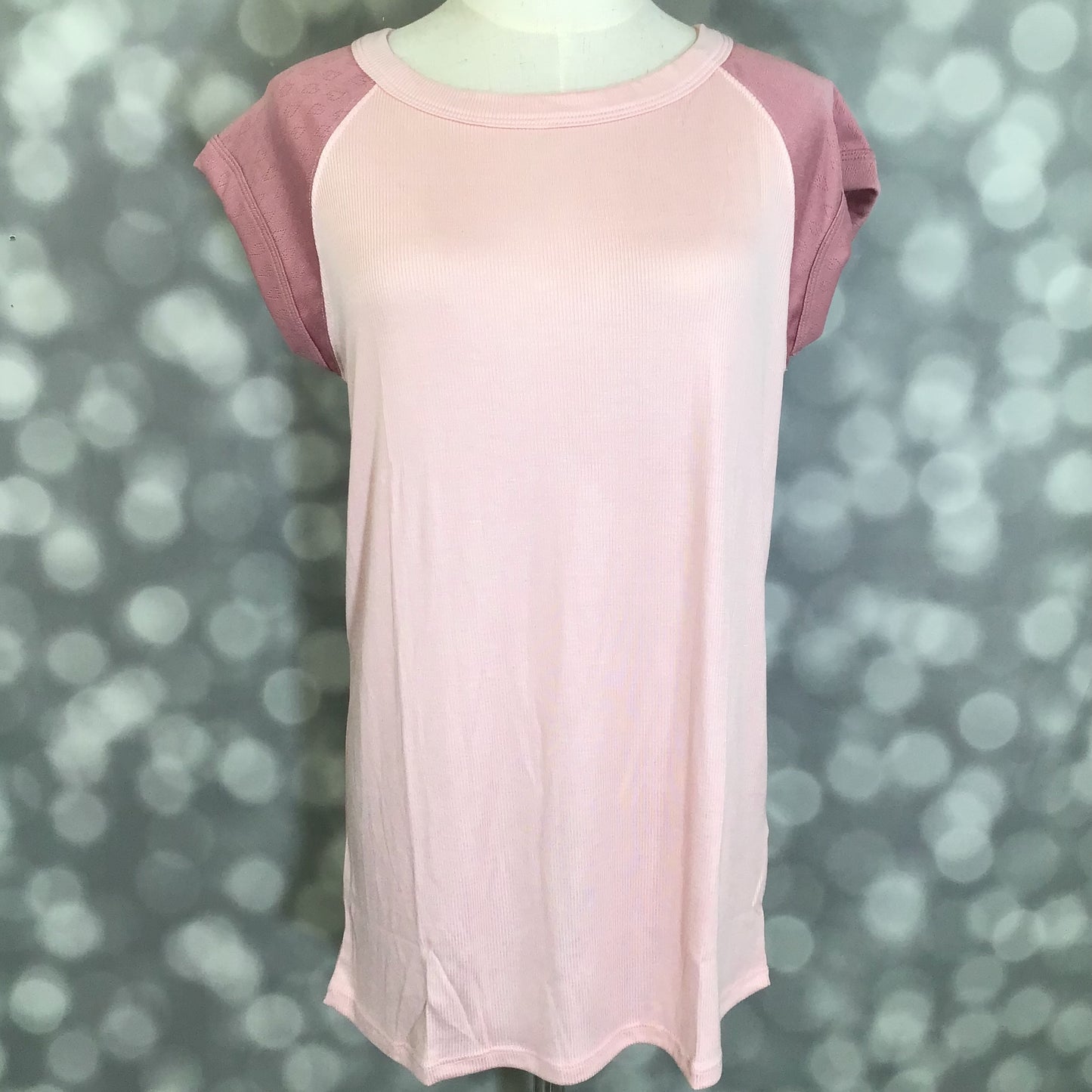 LuLaRoe Ashley Raglan T - Dusty Rose Blush