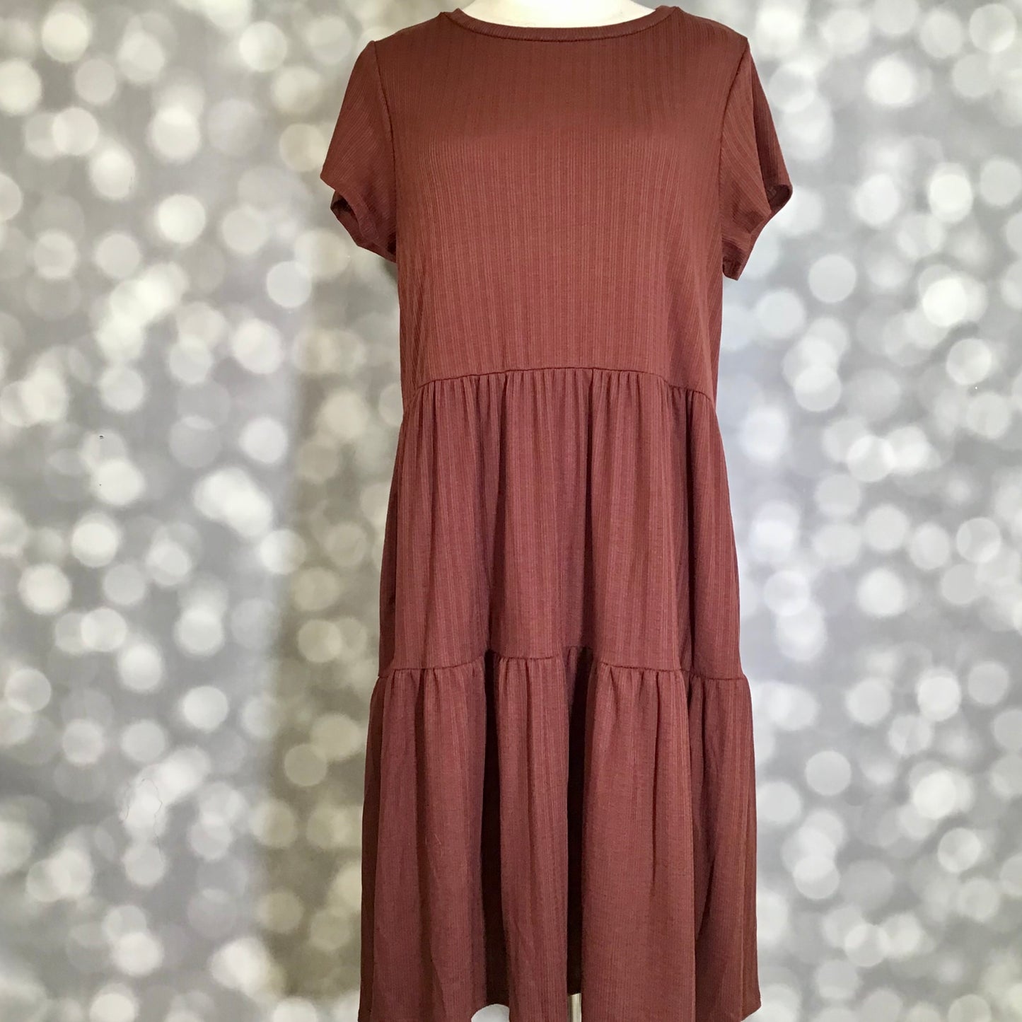 LuLaRoe Ariel Tiered Dress - Solid Espresso Truffle