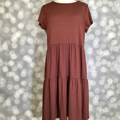 LuLaRoe Ariel Tiered Dress - Solid Espresso Truffle