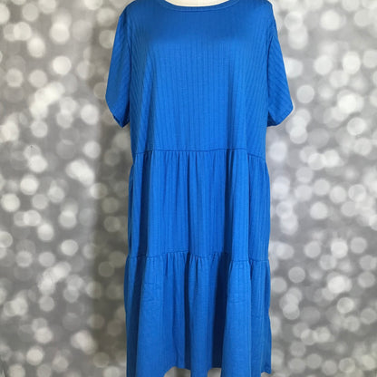 LuLaRoe Ariel Tiered Dress - Solid Sapphire Blue