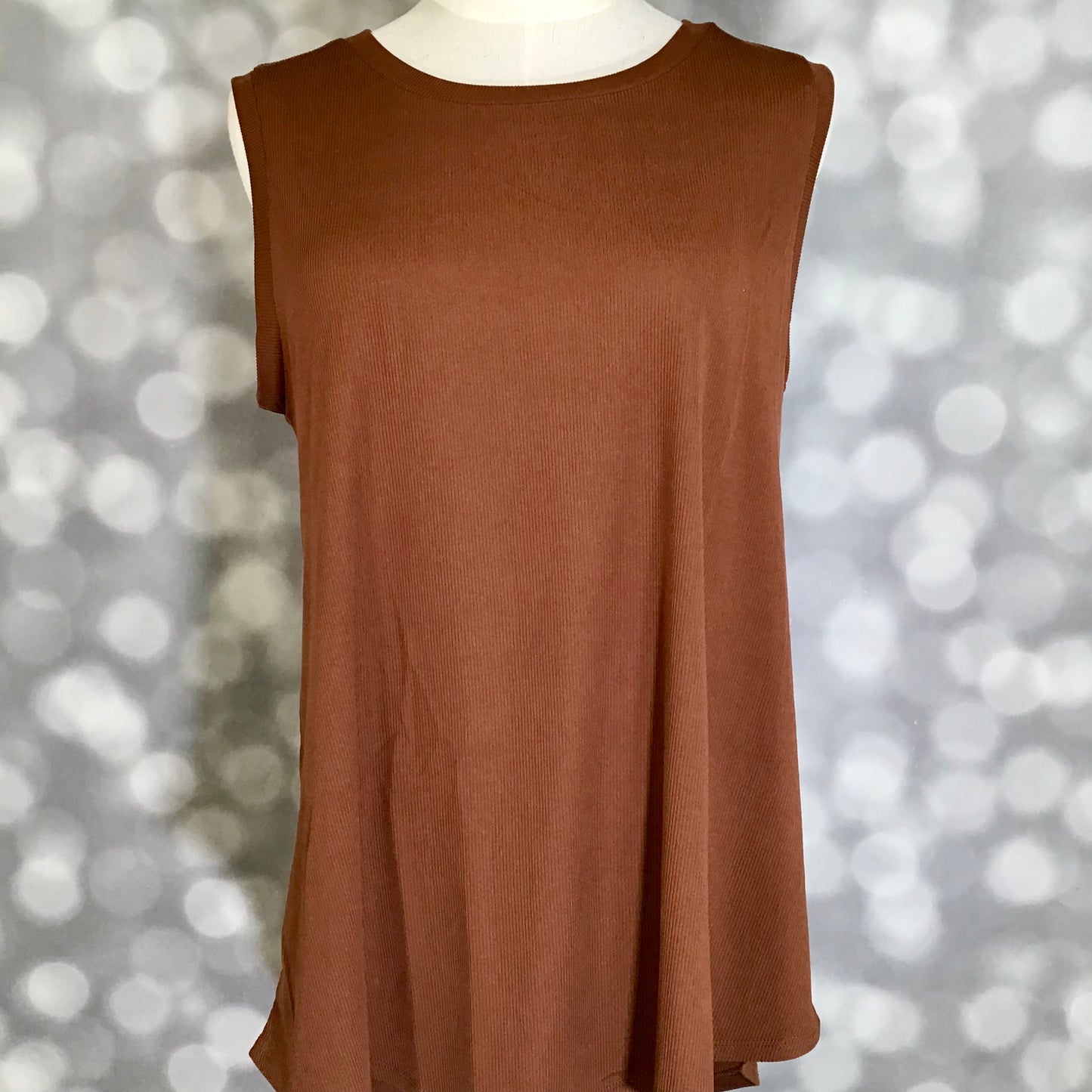 LuLaRoe Cocoa Sleeveless Top - Solid Espresso Brown