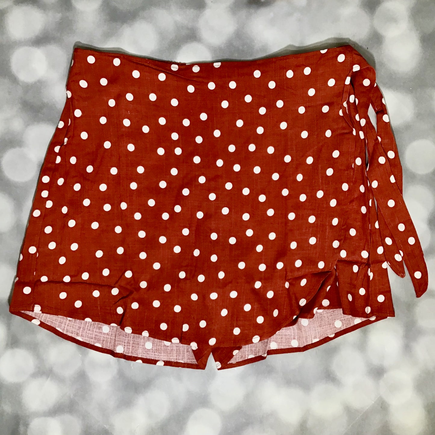 LuLaRoe Rose Wrap Skort - Cinnamon Spice Polka Dot