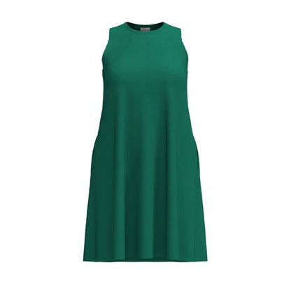 LuLaRoe Charlotte Dress - Solid Emerald Green Sleeveless A-Line Dress with Pockets