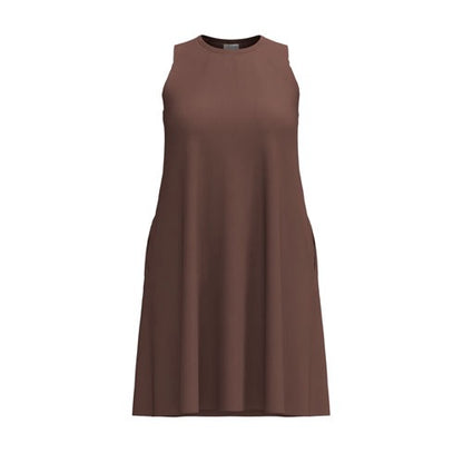 LuLaRoe Charlotte Dress - Solid Cocoa Brown Sleeveless A-Line Dress with Pockets