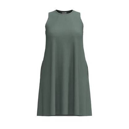 LuLaRoe Charlotte Dress - Solid Soft Olive Sleeveless A-Line Dress with Pockets