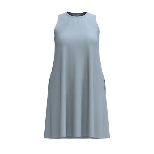 LuLaRoe Charlotte Dress - Solid Powder Blue Sleeveless A-Line Dress with Pockets