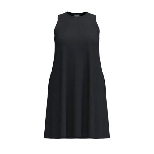 LuLaRoe Charlotte Dress - Solid Black Sleeveless A-Line Dress with Pockets