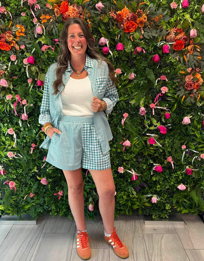 LuLaRoe Polly Set - Sage Gingham