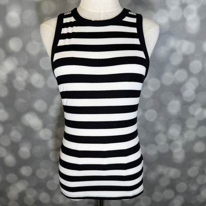 LuLaRoe Davy Rib Tank – Black & White Horizontal Stripe