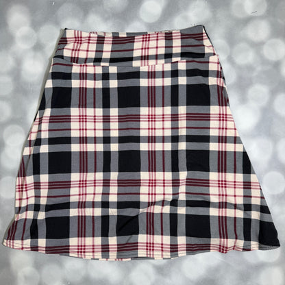 LuLaRoe Eileen Skort - Black, Ivory & Burgundy Plaid