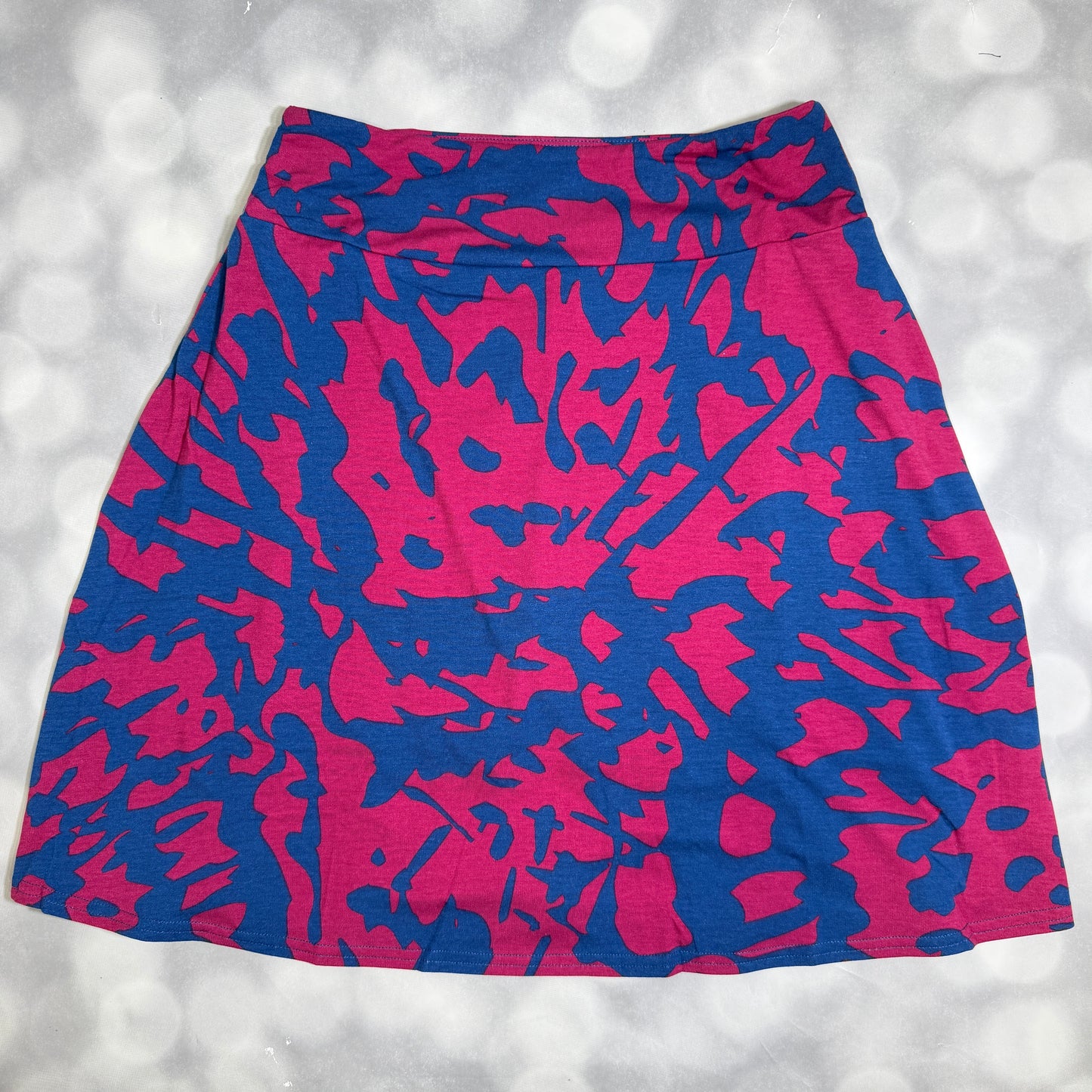 LuLaRoe Eileen Skort - Burgundy & Navy Abstract Print