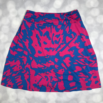 LuLaRoe Eileen Skort - Burgundy & Navy Abstract Print